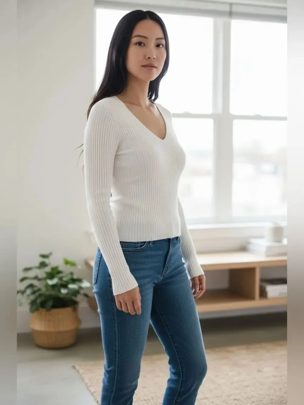 $215 The Kooples white V neck Knot sweater NWT LARGE